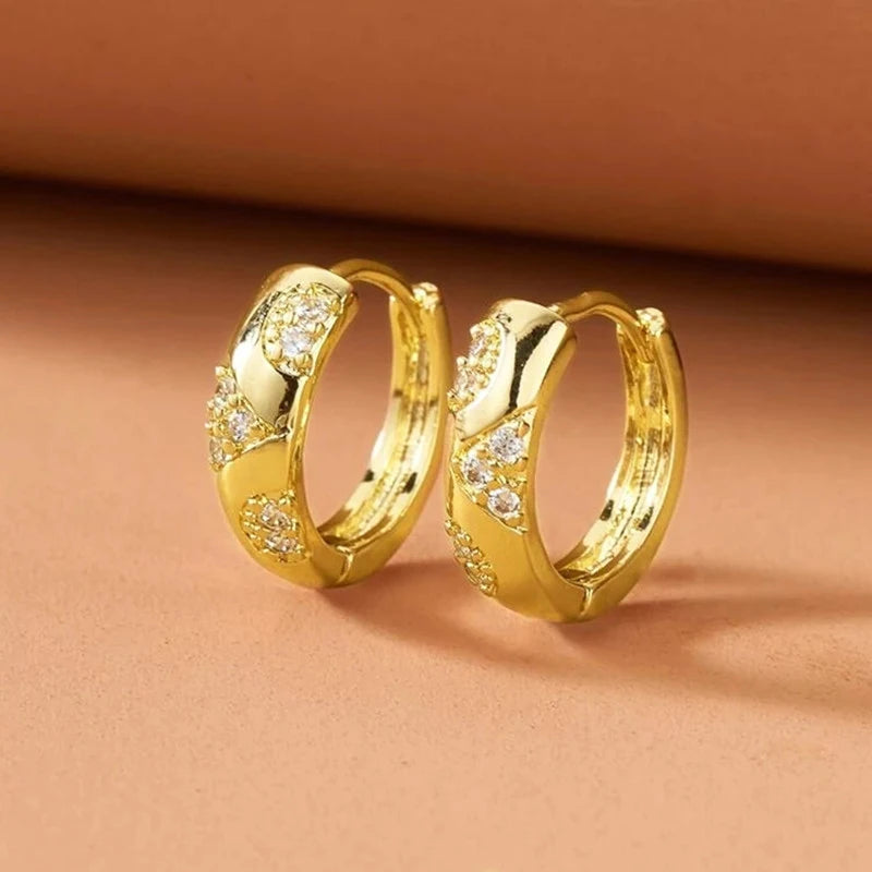 Geometric Metal Hoop Earrings for Women | Trendy Fashion Jewelry Set detail view