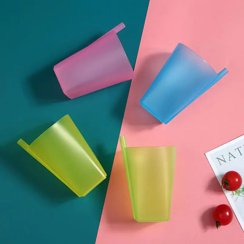 1pcs Kids Sip Cup With Built In Straw Milk Cup Home Colors Sippy Cup Mug Drink Straw Cup detail view