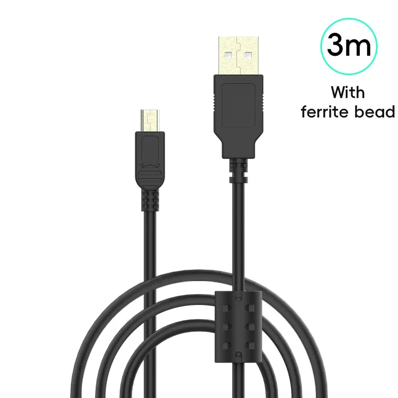 Data Frog USB A to Mini-B 5Pin Cable 1m/2m/3m For PSP1000/2000/3000 NDSi PS3 Controller detail view