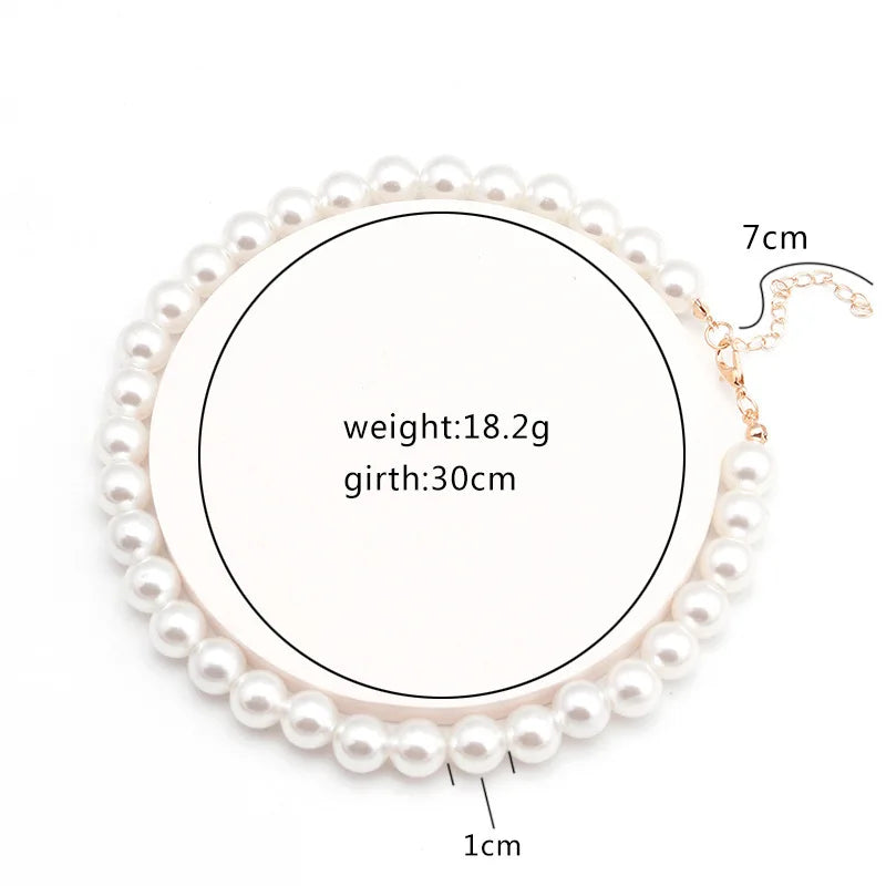 Imitation Pearl Necklace Adjustable Elegant Irregular Beads New Trend Date Wedding Pa alternate view