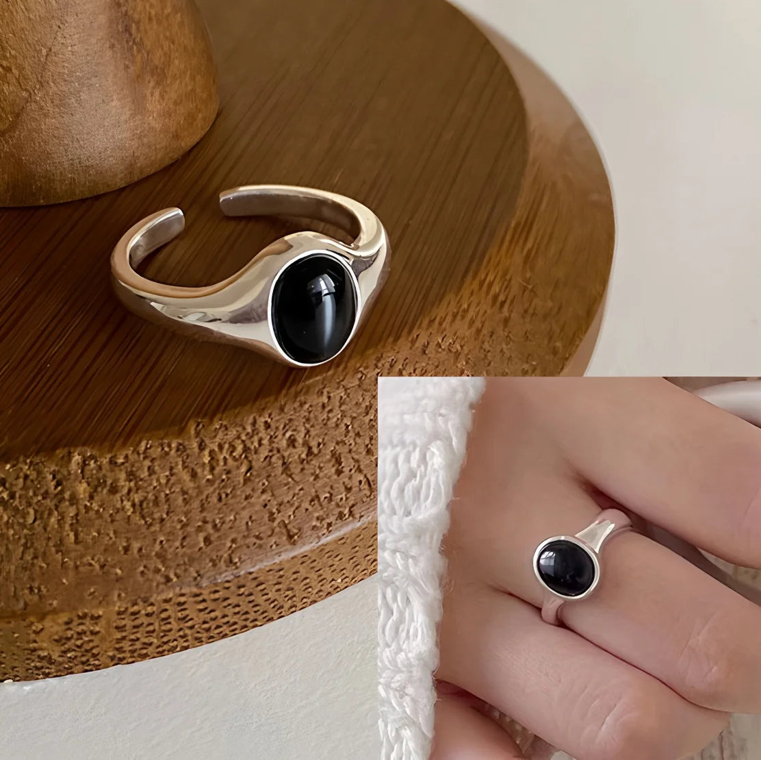 PANJBJ 925 Sterling Silve Multilayer Irregular Geometric Ring for Women Simple Charm Retro Jewelry Gift