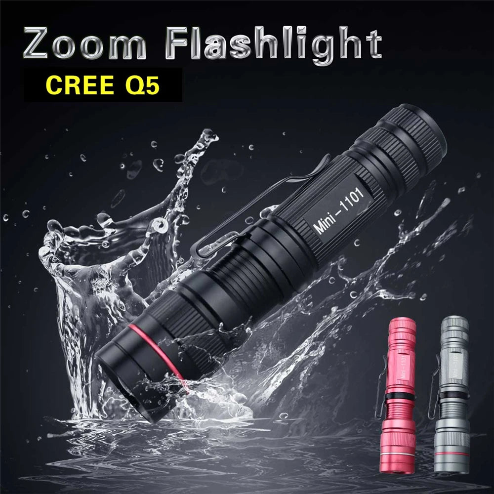 Mini Q5 LED Flashlight | Adjustable Zoom Flashlight for Camping and Hiking alternate view