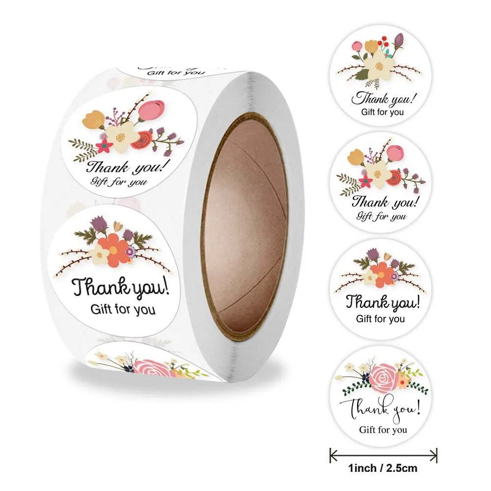 100-500pcs Free Gift Letters Labels Sticker Stationary Supplies Pink Thank You Sticke lifestyle view