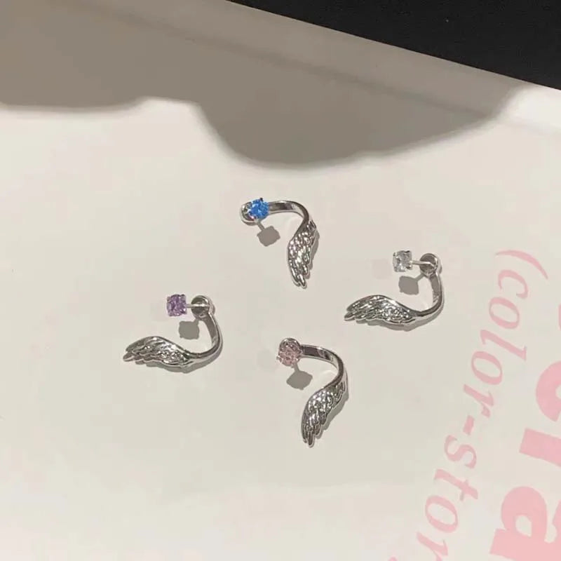 Luxury Crystal Wing Ear Bone Nail for Women Exquisite Elegant Silver Color Shiny Rhin lifestyle view