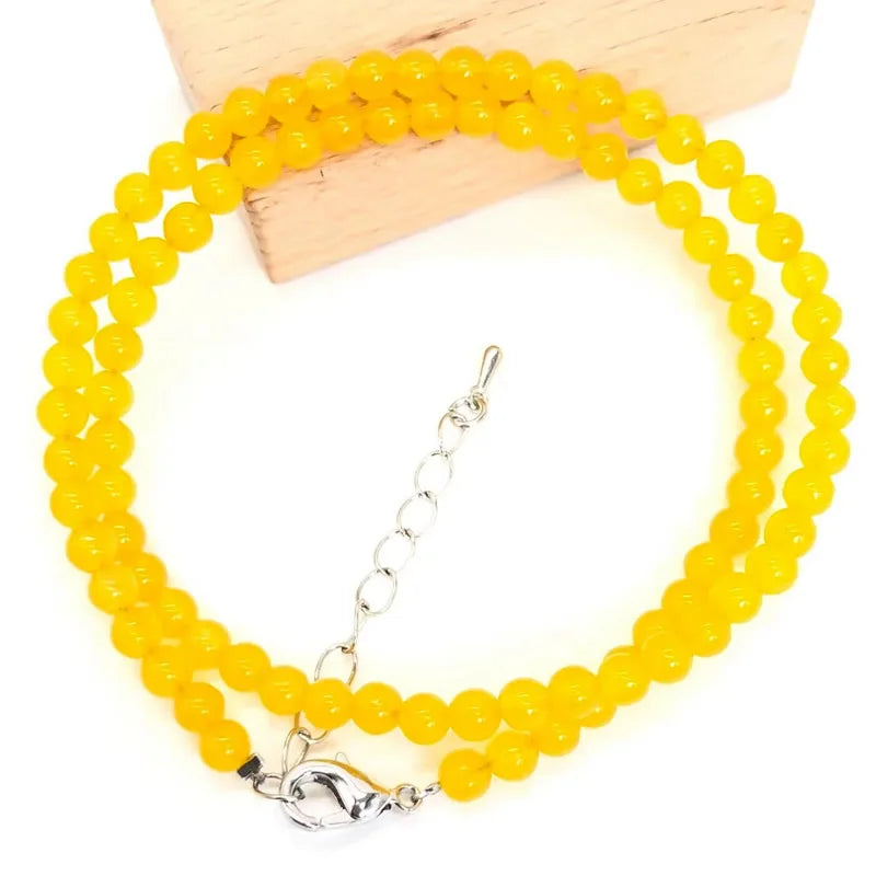 2025 Natural Stone Crystal Choker Necklace | 4mm Bohemian Adjustable Choker lifestyle view