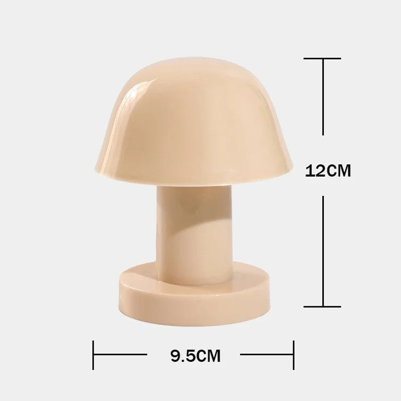 Mini Mushroom LED Night Light | Battery Powered Portable Desk Lamp for Bedroom Deco additional angle