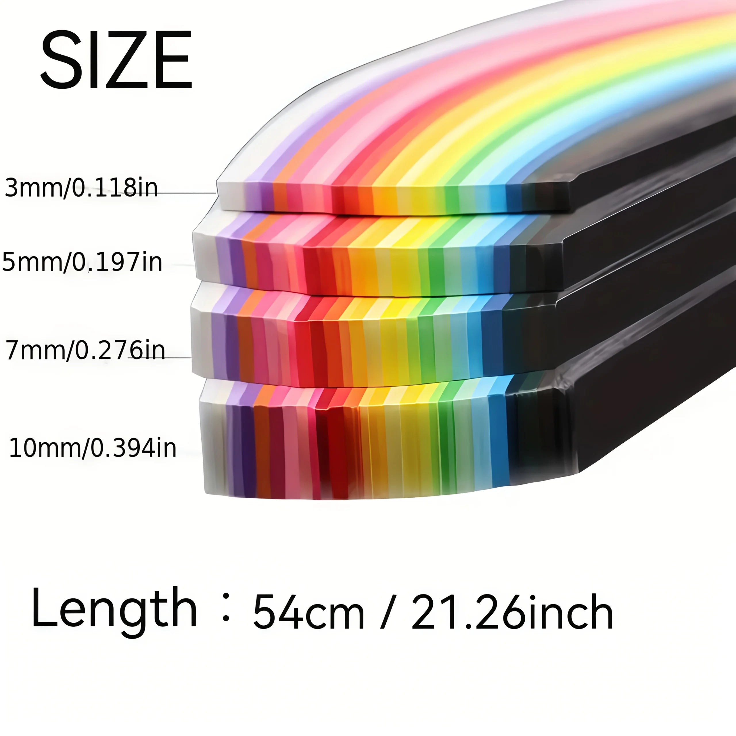 36 Colors Paper Strips Set | Rainbow Craft Paper for DIY Art Projects detail view