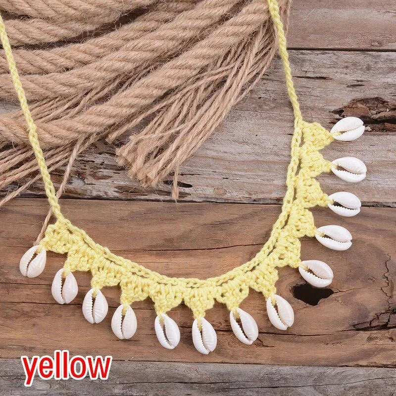 Handmade Shell Choker Necklace | Bohemian Beach Jewelry for Women alternate view