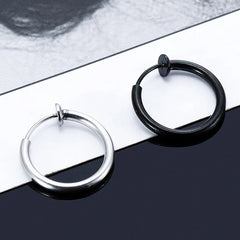 1/16 Pairs Magnetic Stud Earrings Men Stainless Steel Non-Piercing Cross Dangle Hoop alternate view