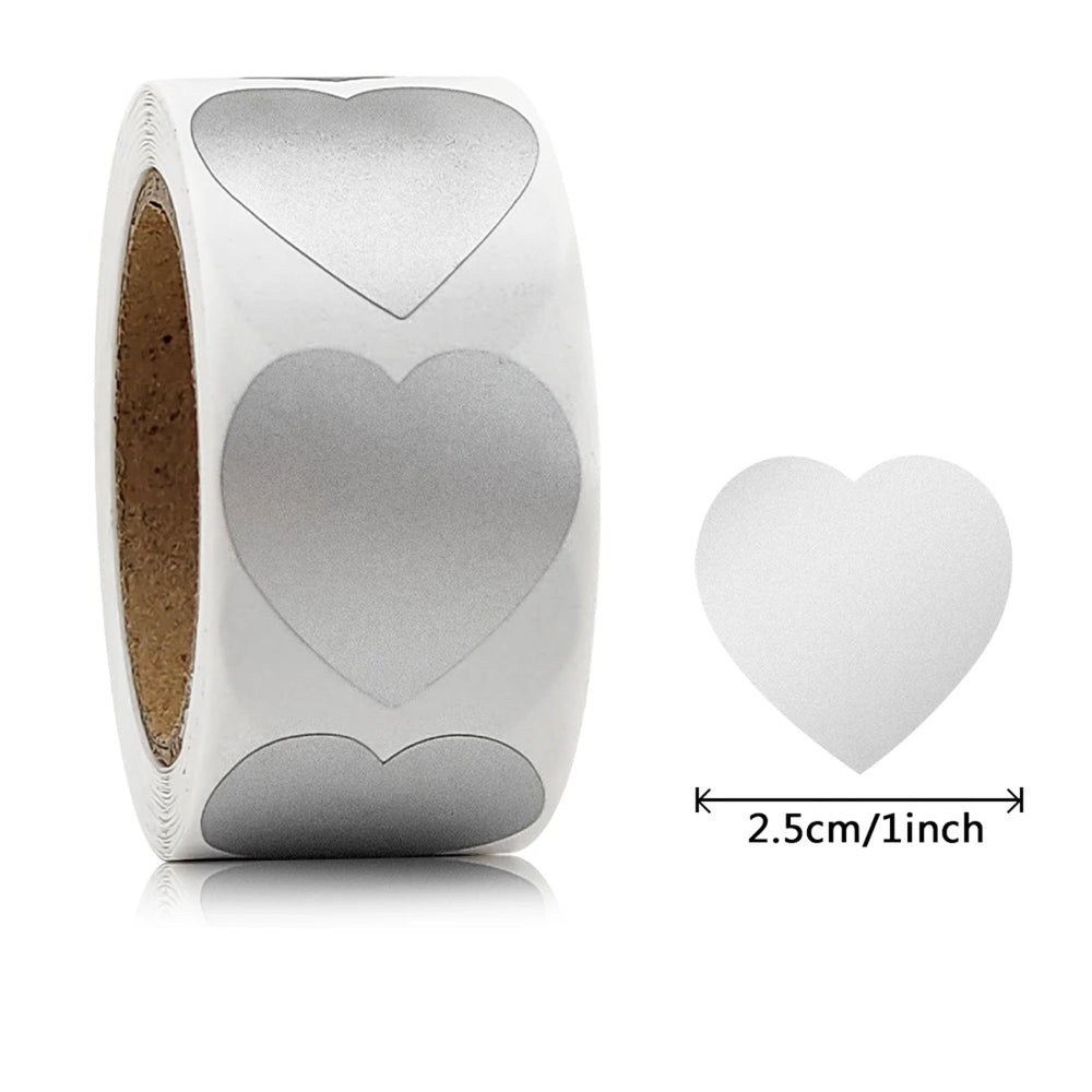 300 Pcs 1 Inch Heart Scratch Off Stickers | Lottery Ticket and DIY Game Labels alternate view