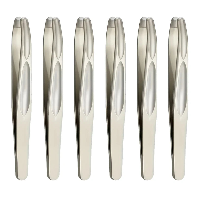 Premium Round Head Tweezers for Eyebrow & Facial Hair Removal Seamless Clips Short Ha alternate view
