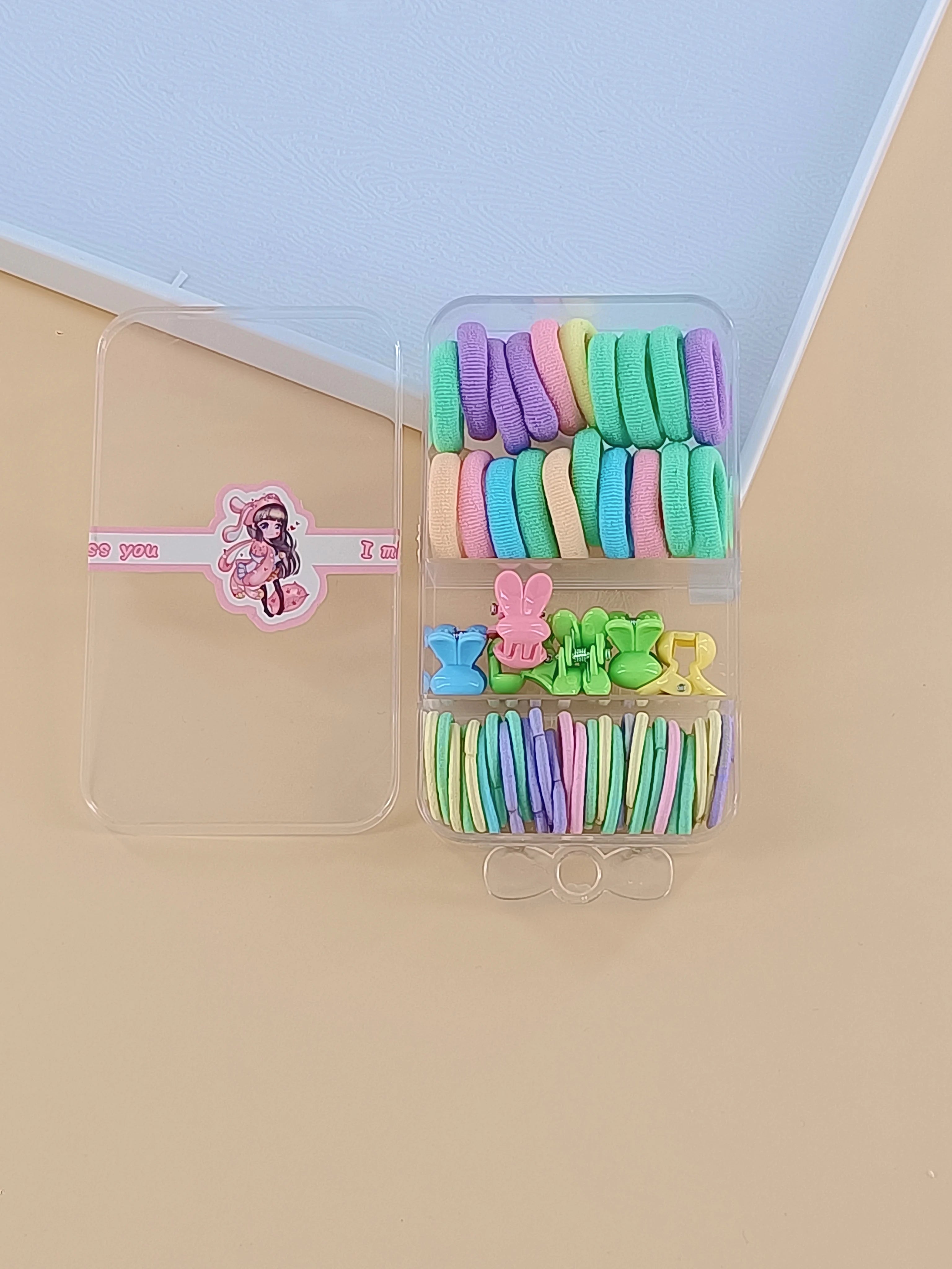 A large quantity of children's cute hair accessory set. Children's hair accessory combination set