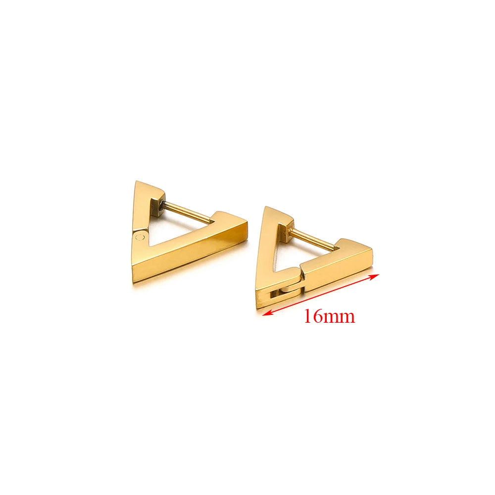2pcs Geometric Stainless Steel Hoop Earrings | Trendy Daily Wear for Men Women alternate view