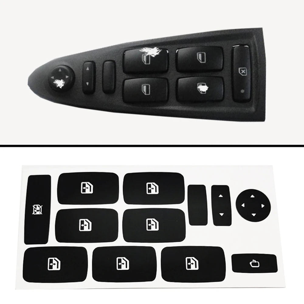 Fiat Croma 05-11 Button Repair Sticker Black Vinyl detail view