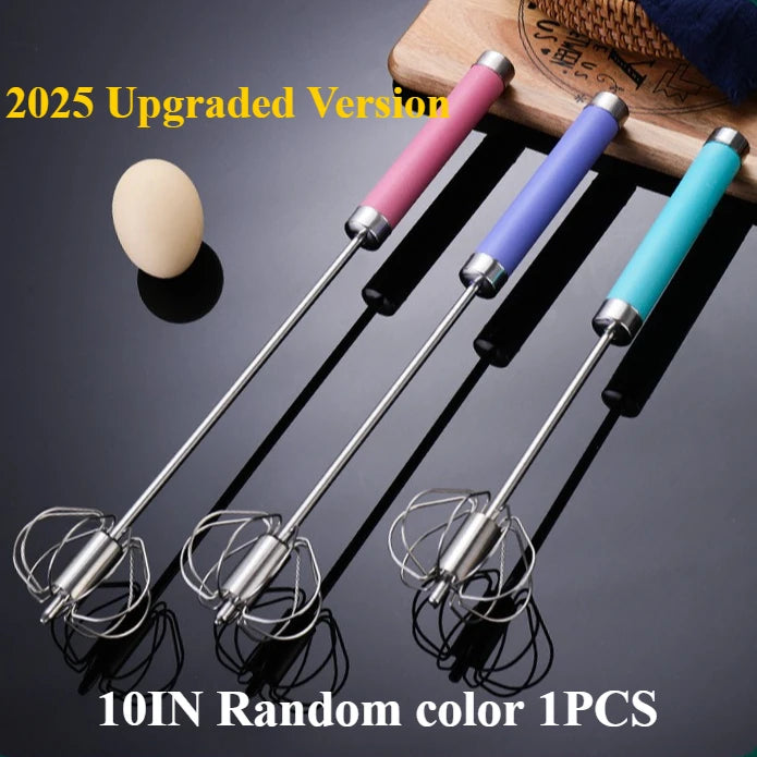 Easy Whisking Stainless Steel Whisk | Semi-Automatic Egg Beater for Hand Stirring detail view