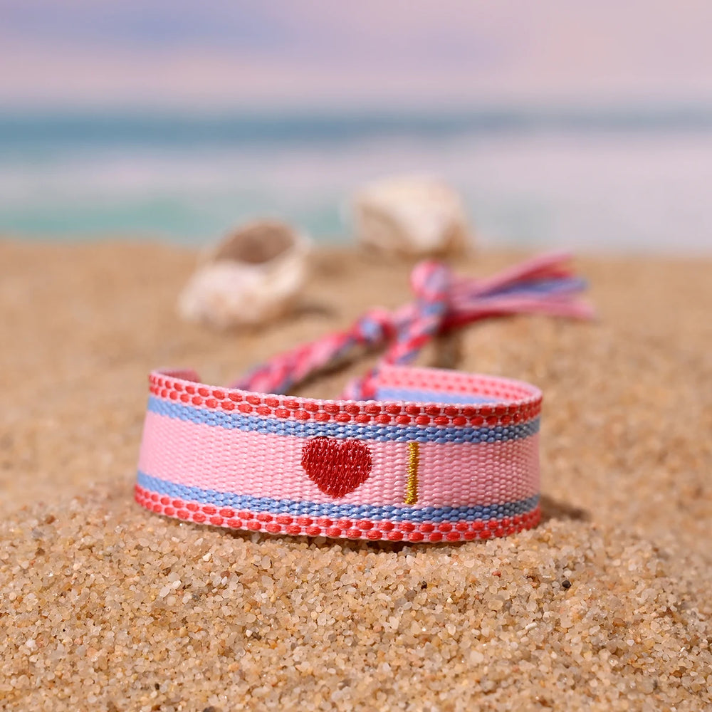 Handwoven Initial Letter Bracelet | Personalized Friendship Gift for Women lifestyle view