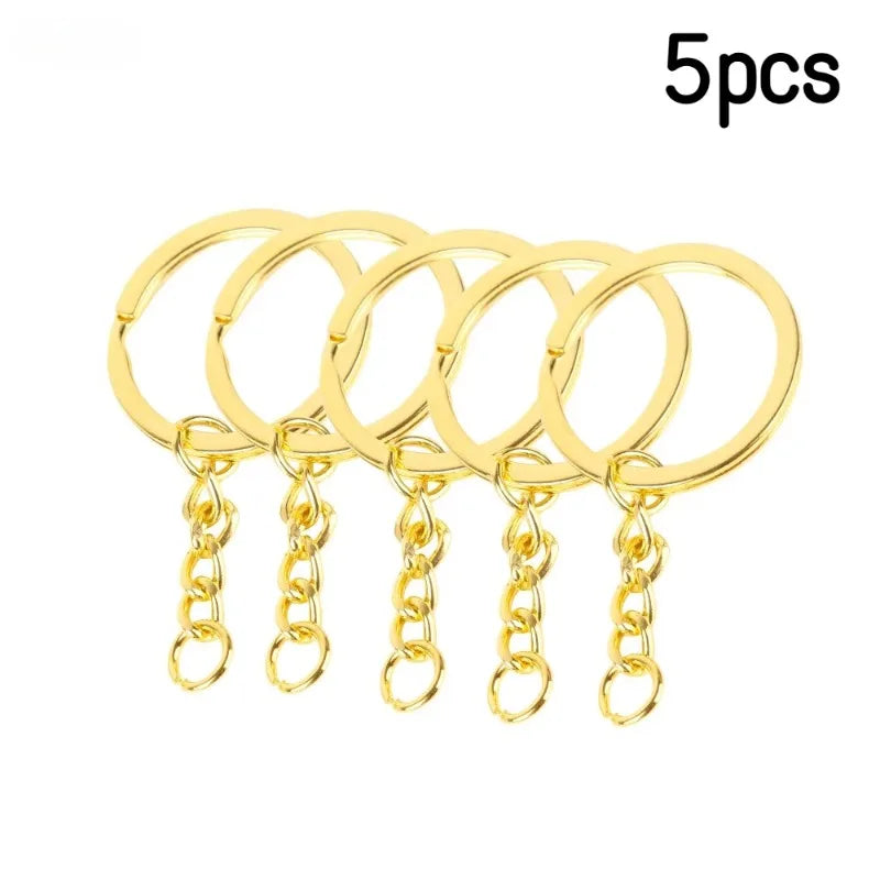 Silver Plated Metal Blank Keyring Keychain Charms Split Ring Keyfob Key Holder Link R lifestyle view