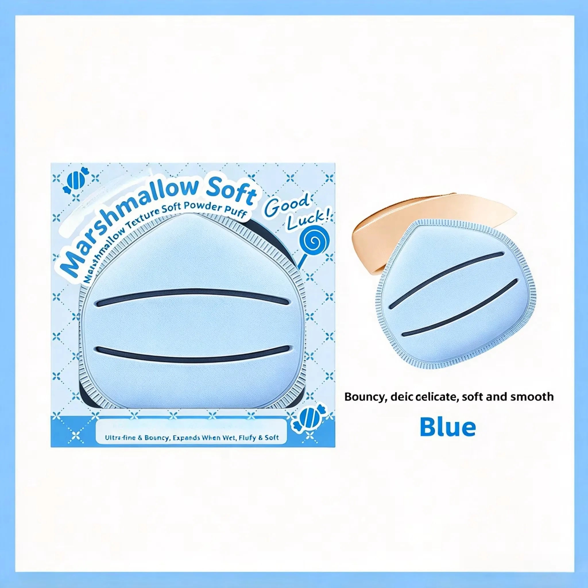 Marshmallow Soft Puff for Liquid Foundation Oversized Velour Powder Puff Wet/Dry Du additional angle