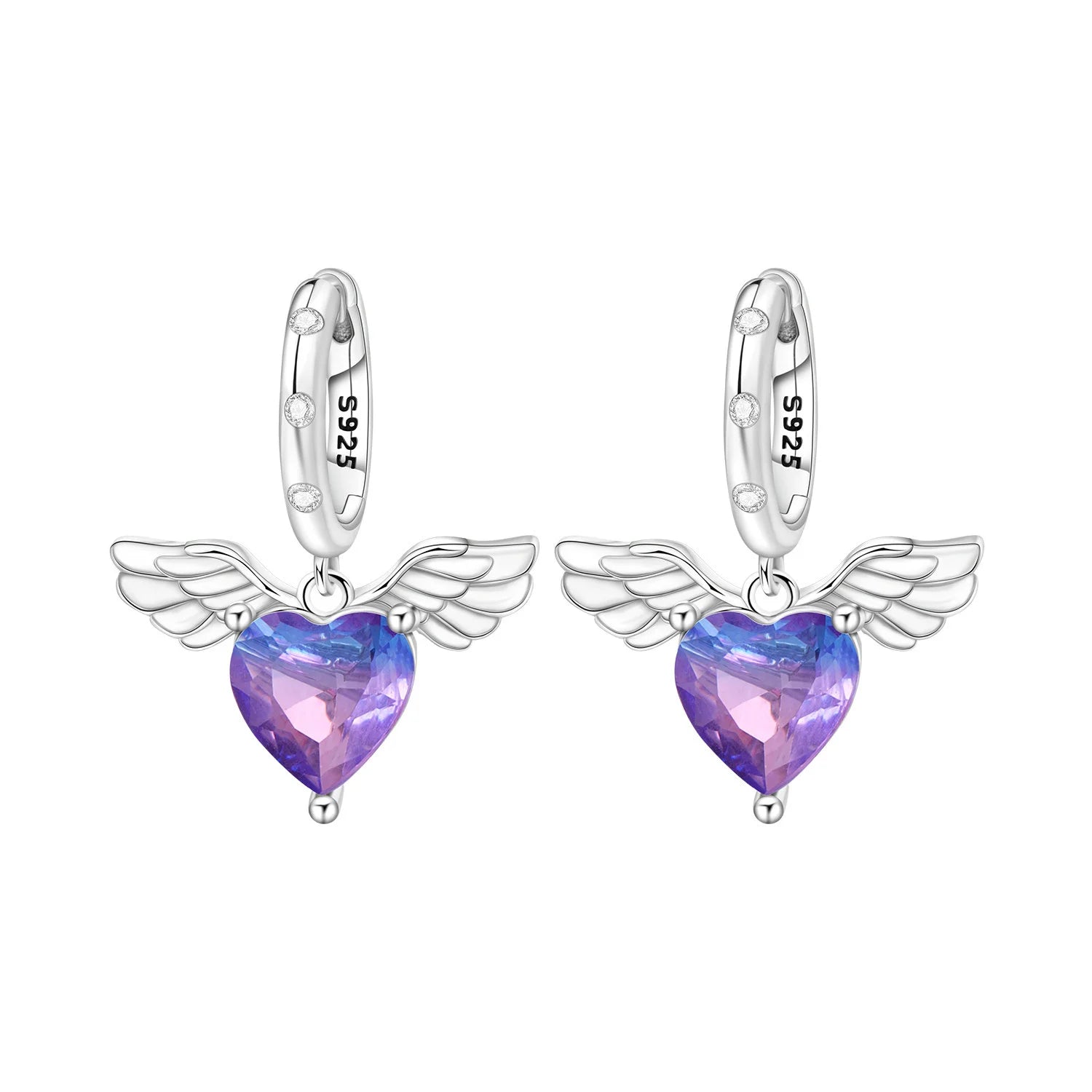 PANPOKI 925 Sterling Silver Cupid Arrow Love Earring Original Jewelry Drop Earrings additional angle
