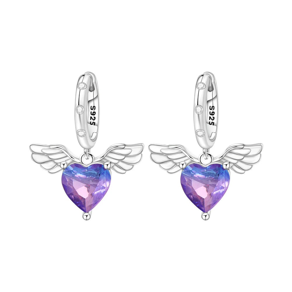 PANPOKI 925 Sterling Silver Cupid Arrow Love Earring Original Jewelry Drop Earrings additional angle
