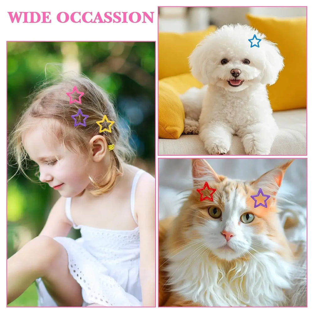 Colorful Star BB Hair Clips Y2K Snap Hair Clips Star Shape Barrettes Non Slip Hair additional angle