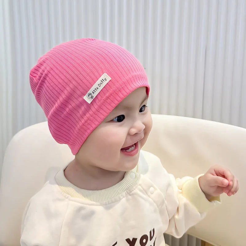Soft Knit Baby Beanie | Breathable Cotton Candy Color Hat for Toddlers alternate view