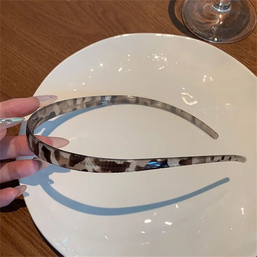 Vintage Sunglasses Frame Shape Hairbands Print Acrylic Thin Hair Hoop Anti-slip Simple close-up view