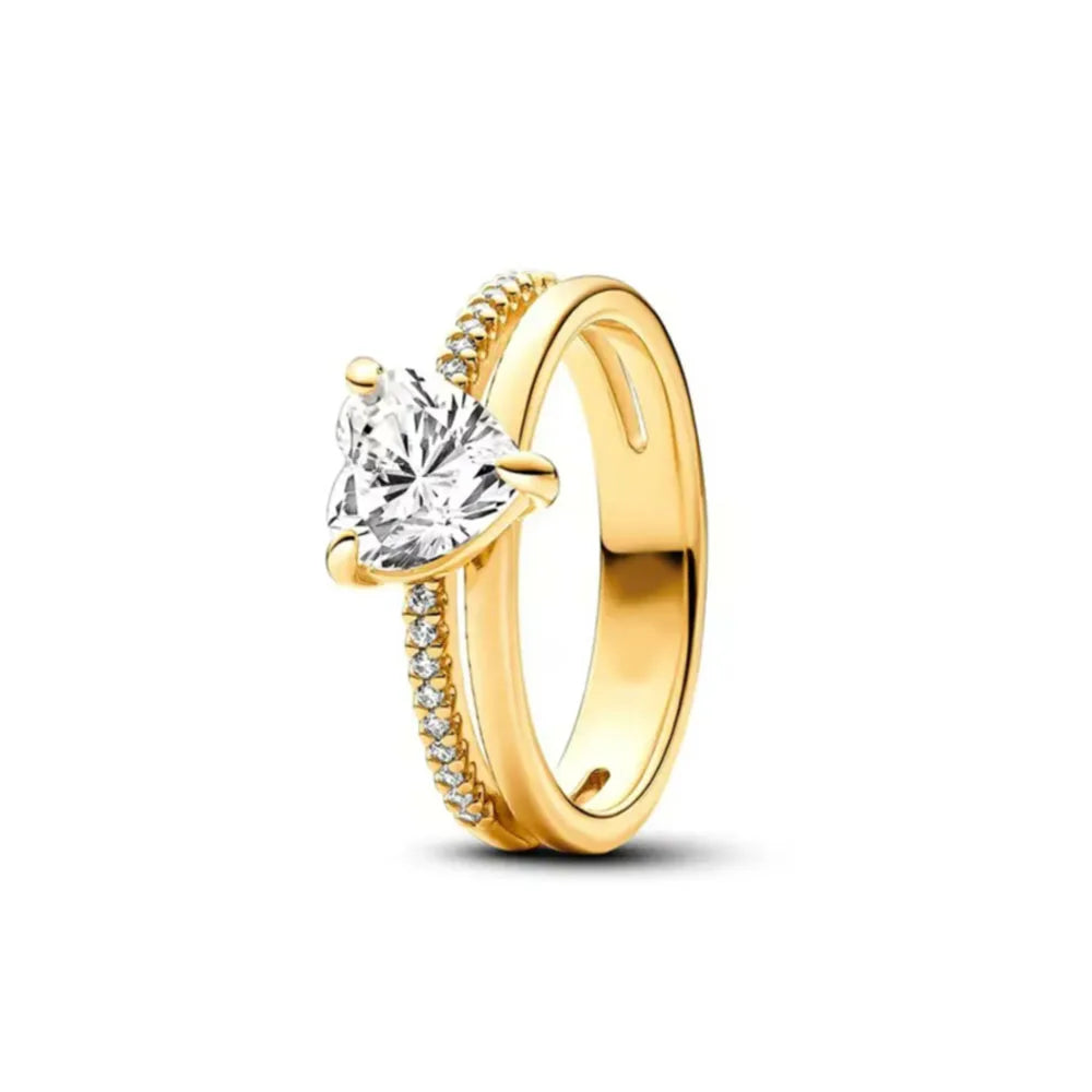 2025 Hot Selling Wholesale Gold Color Sun Heart Bow Size 6 7 8 9 Ring Rings For Trenda close-up view