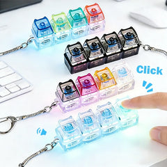 4/9 Keys LED Light Up Keychain Keyboard Clickable Button Fidget Stress Anxiety Relief tool Portable