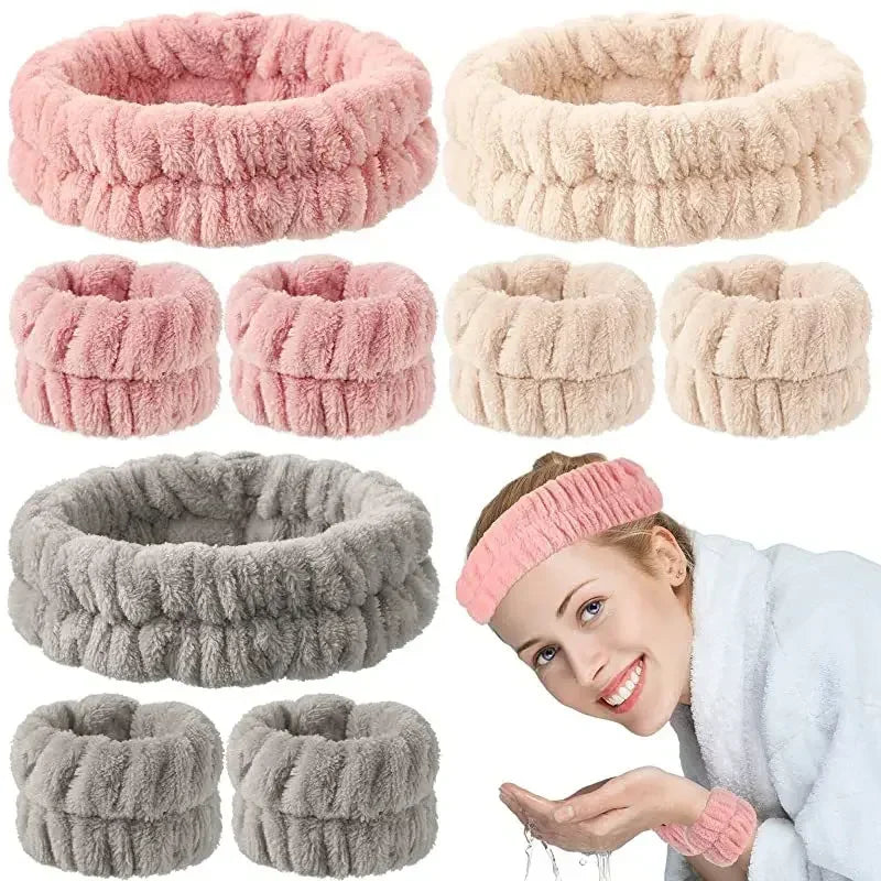 Soft Coral Fleece Headband Women Makeup Wash Face Spa Elastic Hair Band Fashion Female Girls Hair Ac