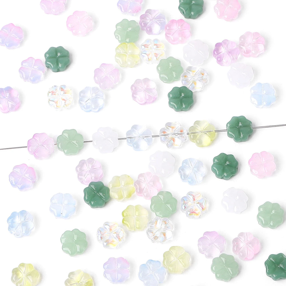 Leaf Flower Beads Scattered Beads Handmade Making Couple Bracelets Necklaces Earrings Je detail view