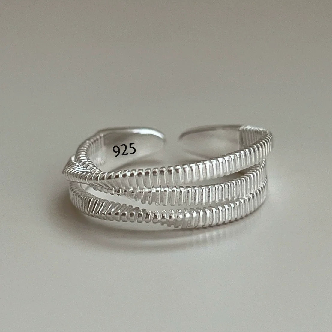 Sam Panda 925 Sterling Silver Rings For Women Men Fine Jewelry Finger Adjustable Open lifestyle view