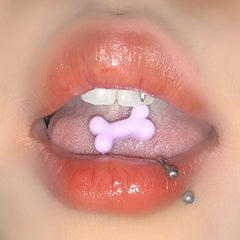 Personalized Cute Bone Tongue Nail Fashion Tongue Ring Stainless Steel Tongue Nail Punk Style Body P