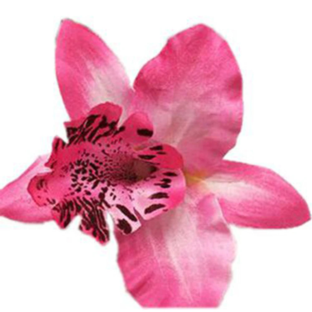 Hawaiian Thai Orchid Flowers Hair Clips Bride Flowers Hair Clips Girls Sweet Hairpins close-up view