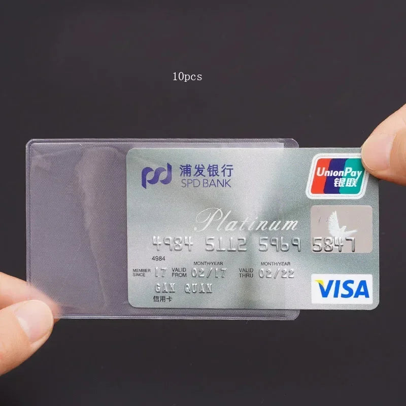 Transparent PVC ID Card Holder | Waterproof Credit Card Protector Pouch close-up view
