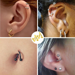 Women's Spiral Earrings Piercing Jewelry Multi-Use Body Jewelry - Lips Nose Septum Tragu detail view