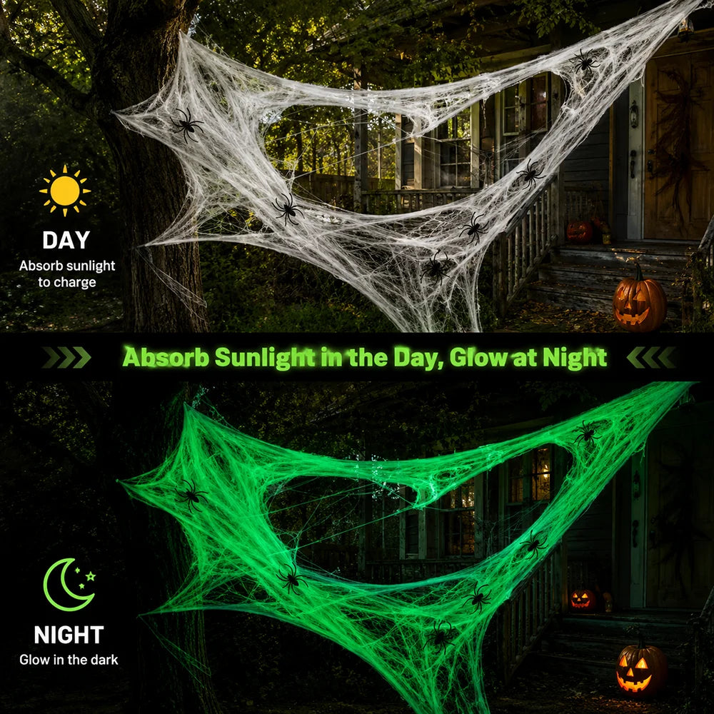 Glow In The Dark Spider Webs Halloween detail view