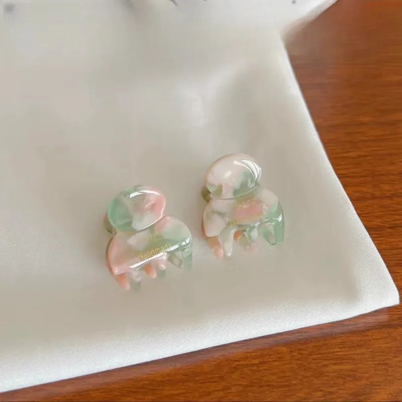 Mini 2cm Acetate Small Hair Claw Side Pins 2Pcs/Set Acetate Hair Crabs for Girls Cute lifestyle view