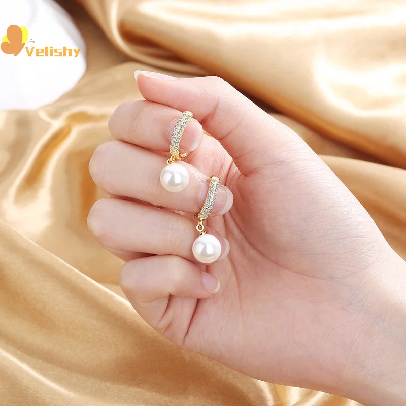 Pearl Hoop Earrings for Women | Light Luxury Fashion Jewelry alternate view