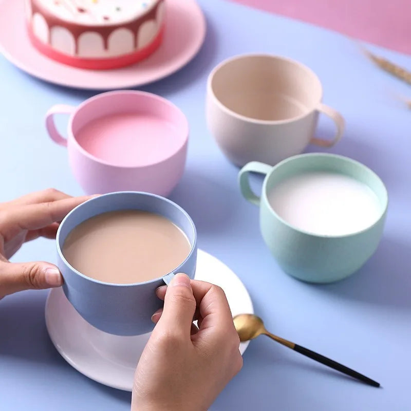 4pcs/set, Multi-functional Minimalist Coffee Drink Cup, Portable Colorful Cup, Simple alternate view