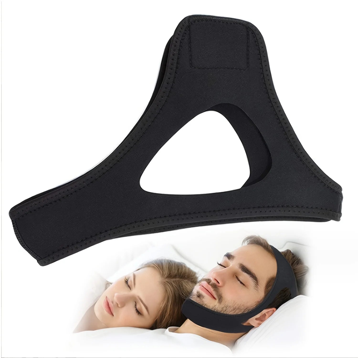 Neoprene Anti Snoring Chin Strap | Stop Snoring Jaw Belt Sleep Aid additional angle
