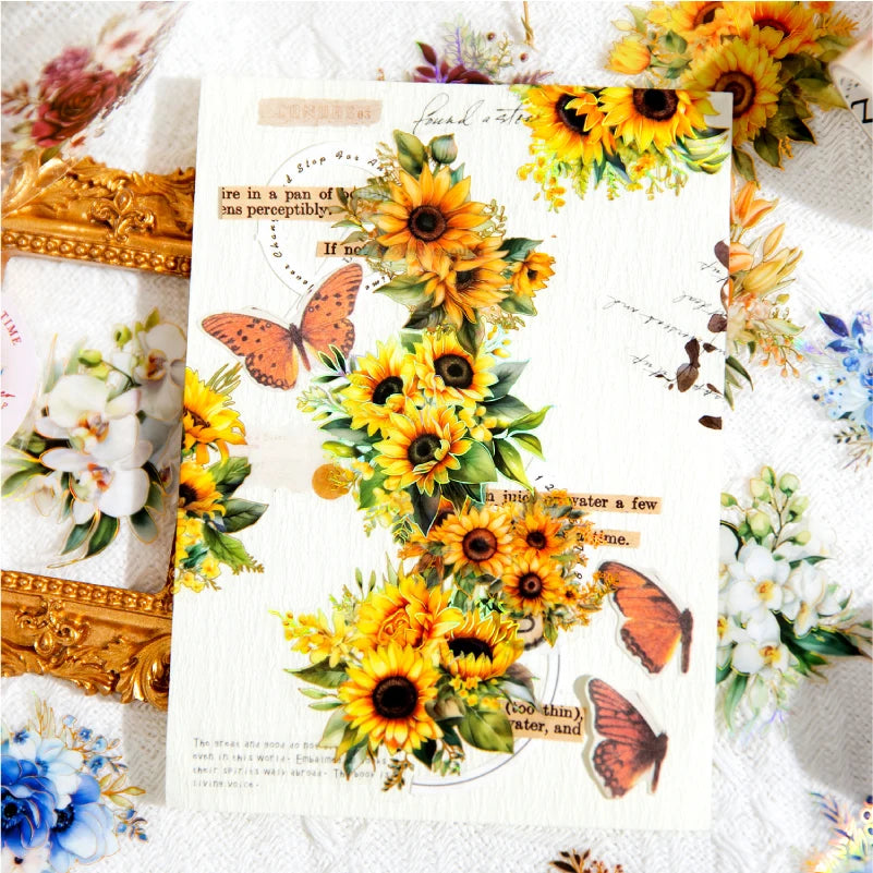 Journal GO Flower Washi Tape Set | Fragrant Scrapbooking Decorative Tape close-up view