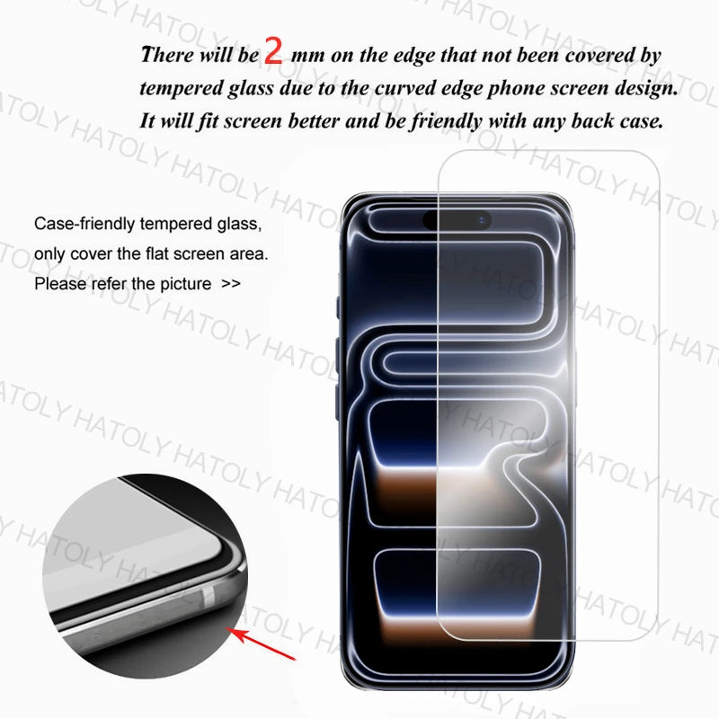 3/2/1PCS Screen Protector For iPhone 17 Pro Tempered Glass For iPhone Air 17 17e iPhone 18 Pro Max Full Glue Protective Glass