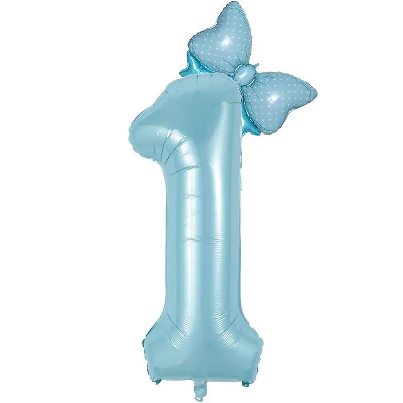 Number Foil Balloon Set with Bows | Birthday Party Decor lifestyle view