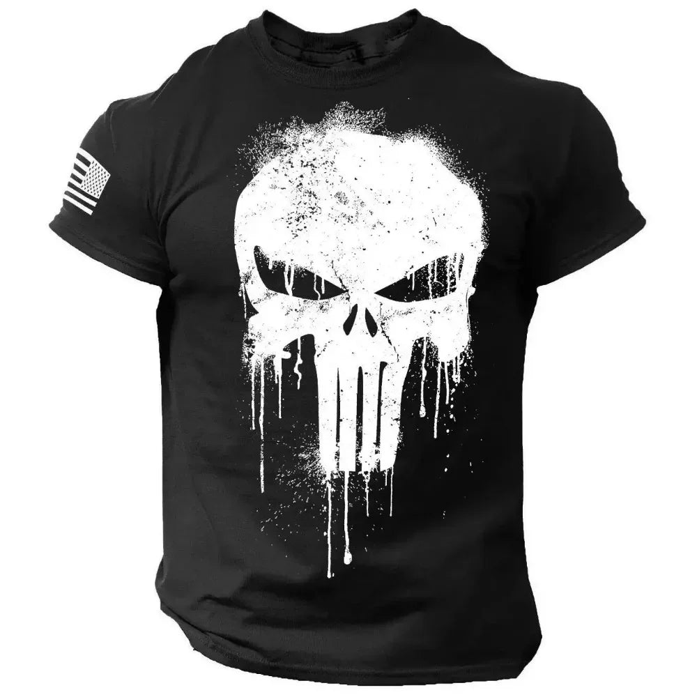 Retro American Flag T-Shirt | Casual Short Sleeve Pullover for Men detail view
