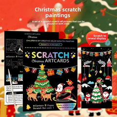 9Pcs/set Magic Rainbow Color Scratch Art Painting Paper Card Kit Cartoon Animal Drawi alternate view
