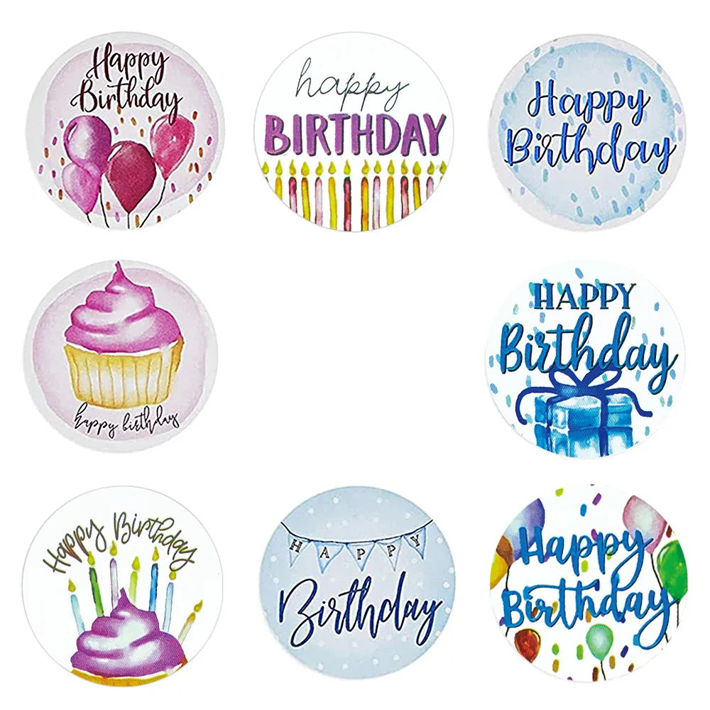 Happy Birthday Roll Stickers | Fun Party Decals for Cards and Gifts alternate view