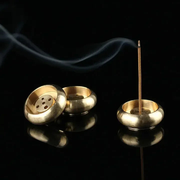 Bronze Lotus Incense Burner | Alloy Stick Holder Plate for Meditation lifestyle view