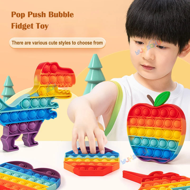 Rainbow Pop Push Bubble Fidget Toy | Sensory Stress Relief for Kids and Adults alternate view
