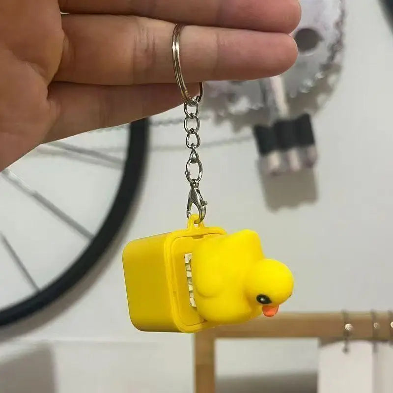 Funny Croaking Frog Duck Keychain Rechargeable Keyboard Fidget Clicker Sound Keyring Wit detail view